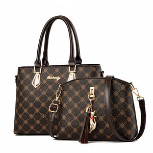 Leather Handbag Tote & Shoulder Bag Set for Women