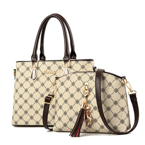 Leather Handbag Tote & Shoulder Bag Set for Women