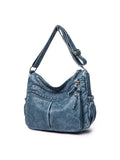 Vintage Washed Leather Shoulder Bag Crossbody Handbag