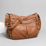 Vintage Leather Shoulder Crossbody Bag Classic Messenger Pack Brown