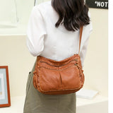 Vintage Leather Shoulder Crossbody Bag Classic Messenger Pack Brown