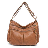 Vintage Leather Shoulder Crossbody Bag Classic Messenger Pack Brown