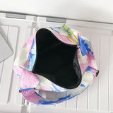 Women Shoulder Bag Tie-Dye Contrast Nylon Wide Strap Messenger Bag