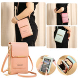Soft Leather Crossbody Cell Phone Purse for Women