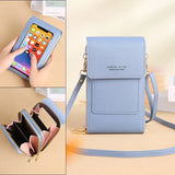 Women Soft Leather Cell Phone Purse Crossbody Handbag