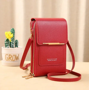 Soft Leather Wallets Touch Screen Purse Crossbody Handbag