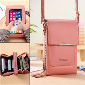 Soft Leather Wallets Touch Screen Cell Phone Purse Handbag