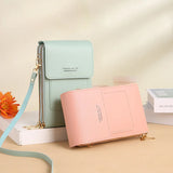 Women Soft Leather Cell Phone Purse Crossbody Handbag