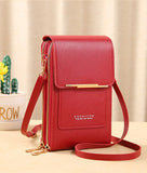 Soft Leather Wallets Touch Screen Cell Phone Purse Crossbody Handbag