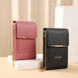 Soft Leather Touch Screen Cell Phone Purse Handbag