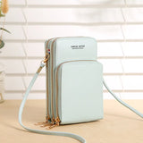 Women Soft Leather Wallet Touch Screen Cell Phone Purse Crossbody Handbag