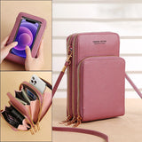 Women Soft Leather Wallet Touch Screen Cell Phone Purse Crossbody Handbag
