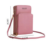 Women Soft Leather Wallet Touch Screen Cell Phone Purse Crossbody Handbag