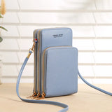 Women Soft Leather Wallet Touch Screen Cell Phone Purse Crossbody Handbag