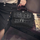Skull Tote Handbag Rivet Messenger Crossbody Satchel Purse