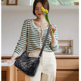 Women Messenger Bags PU Leather Shoulder Bag Gift for Middle Aged Female