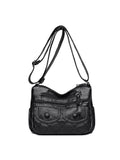 Women Messenger Bags PU Leather Shoulder Bag Gift for Middle Aged Female