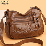 Women Messenger Bags PU Leather Shoulder Bag Gift for Middle Aged Female