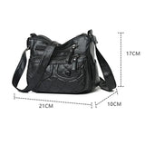 Women Messenger Bags PU Leather Shoulder Bag Gift for Middle Aged Female