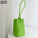 Barrel Shaped Tote Bag PU Leather Women's Handbag Solid Shoulder Bag
