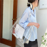 Women PVC Shopping Bag Large Capacity Tote
