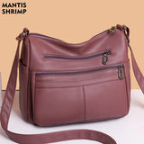 Vintage Casual Messenger Women Shoulder Bag PU Leather Retro Crossbody Purse