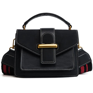 Vintage Coffee Satchel Shoulder Bag Wide Strap Handbag