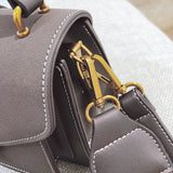 Vintage Coffee Satchel Shoulder Bag Wide Strap Handbag