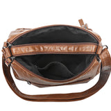 Women Crossbody Bag Large Capacity Tote Shoulder Bag Retro PU Handbag