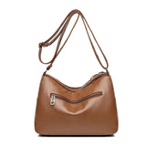 Women Crossbody Bag Large Capacity Tote Shoulder Bag Retro PU Handbag
