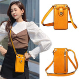 Leather Flap Bag Cell Phone Purse Crossbody Handbag
