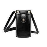 Leather Flap Bag Cell Phone Purse Crossbody Handbag