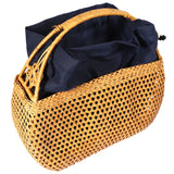 Woven Bamboo Beach Bag Bohemian Summer Tote