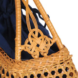 Bohemian Bamboo Beach Bag Vintage Rattan Knitted Basket Tote