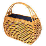 Women Bamboo Bags Bohemian Beach Handbag Lady Rattan Knitted Bag
