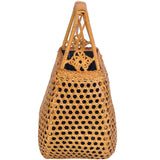 Bohemian Bamboo Beach Bag Vintage Rattan Knitted Basket Tote