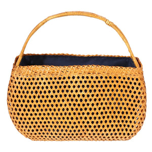 Women Bamboo Bags Bohemian Beach Handbag Lady Rattan Knitted Bag