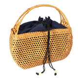 Women Bamboo Bags Bohemian Beach Handbag Lady Rattan Knitted Bag