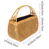Woven Bamboo Beach Bag Bohemian Summer Tote