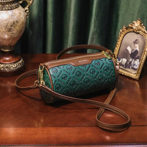 Vintage Style Pink Crossbody Bag Letter Print Mini Round Handbag