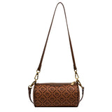 Vintage Style Pink Crossbody Bag Letter Print Mini Round Handbag