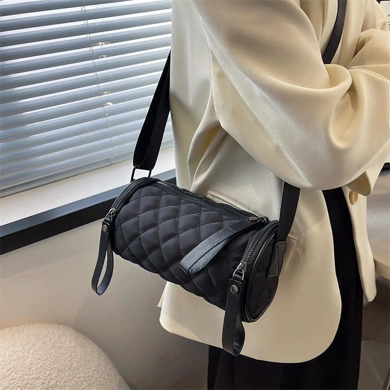 Women Barrel Shoulder Bag Satchel Purses Crossbody Cylinder Bag