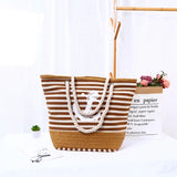 Women Beach Bag Canvas Travel Tote Bag Large Shoulder Bag Anchor Pattern