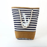 Women Beach Bag Canvas Travel Tote Bag Large Shoulder Bag Anchor Pattern