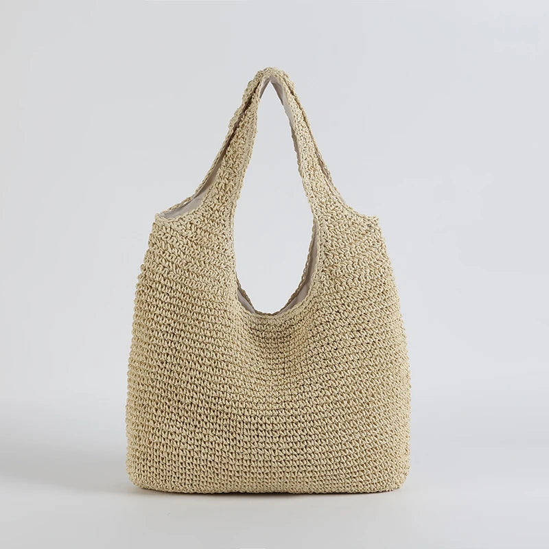 Woven Straw Beach Bag Summer Tote Large Handbag
