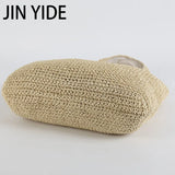 Woven Straw Beach Bag Summer Tote Large Handbag