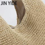 Woven Straw Beach Bag Summer Tote Large Handbag