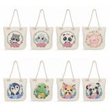 Floral Panda Raccoon Print Beach Shoulder Bag