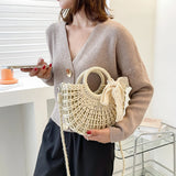 Women Beach Woven Straw Shoulder Messenger Bag Crossbody Handbag