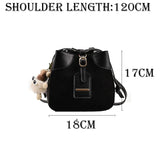 Women Beading Pendant Handbag Embossed Shoulder Bag